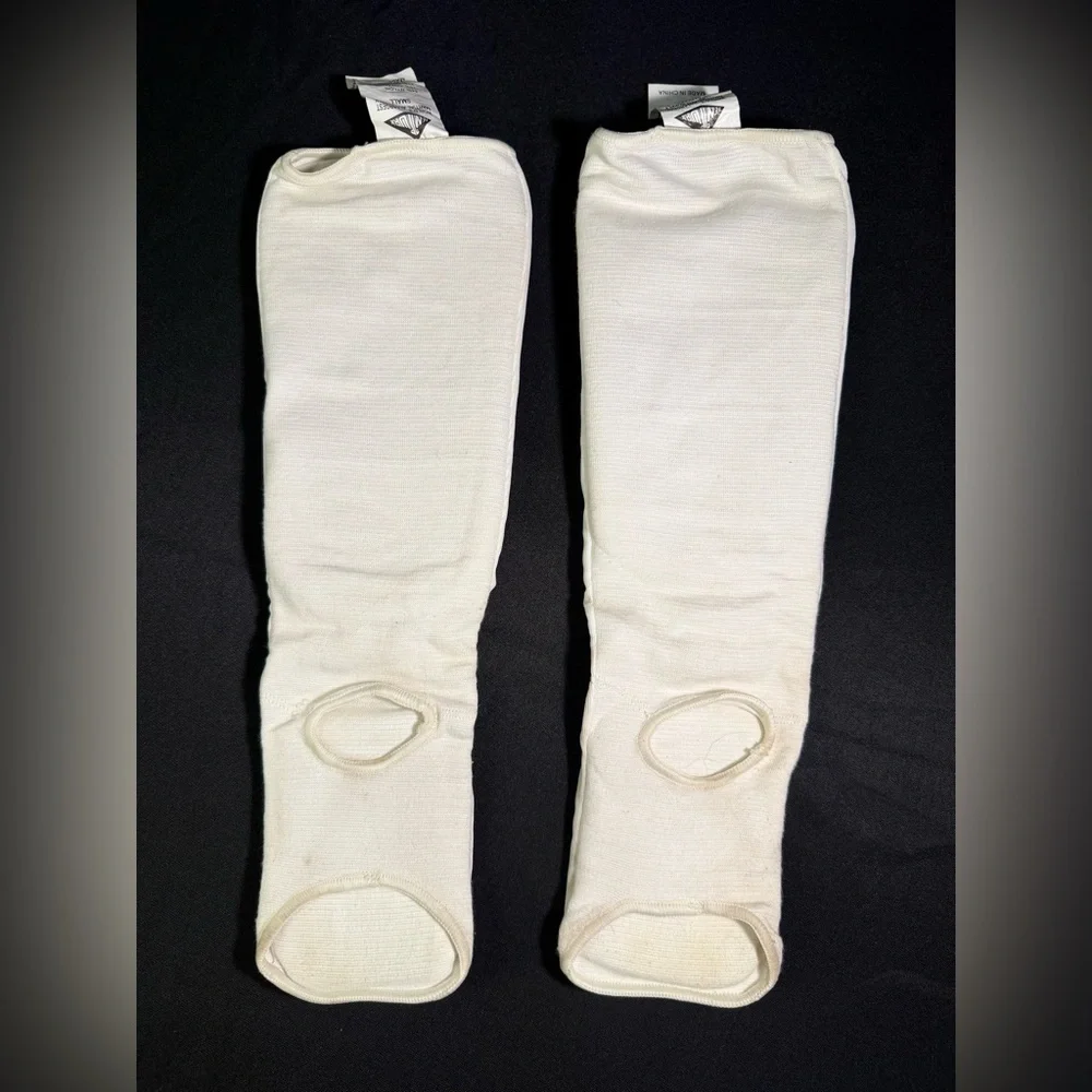 Century Arm and Shin Pads for Martial Arts. Kids Size. White. Slightly worn.
